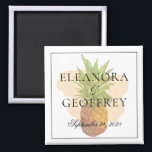 Summer Tropical Pineapple Coastal Wedding Date Magnet<br><div class="desc">Summer Tropical Pineapple Coastal Wedding Date Magnet - a fun gift for guests, or use it as a save the date! Easy to customize with your own details and colors. To personalize further, please click the "customize further" link and use the design tool to modify the design. If you need...</div>
