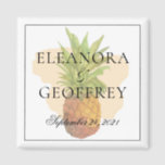 Summer Tropical Pineapple Coastal Wedding Date Magnet<br><div class="desc">Summer Tropical Pineapple Coastal Wedding Date Magnet - a fun gift for guests, or use it as a save the date! Easy to customize with your own details and colors. To personalize further, please click the "customize further" link and use the design tool to modify the design. If you need...</div>