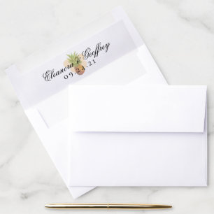 Summer Tropical Pineapple Coastal Wedding Envelope Liner