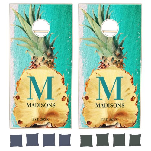 Summer Tropical Pineapple Fruit  Cornhole Set