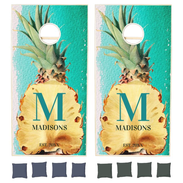 Summer Tropical Pineapple Fruit  Cornhole Set (Set)