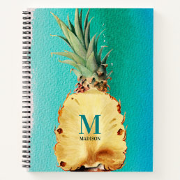 Summer Tropical Pineapple Fruit Monogram Notebook