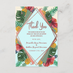 Summer Tropical Pineapple Leaves Floral Thank You