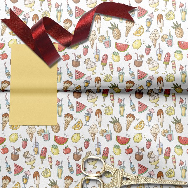 Summer Tropical Sweets Pattern Tissue Paper (Creator Uploaded)