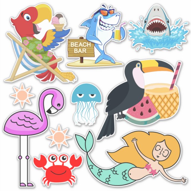 Summer / Tropical / Vacation Sticker (Front)