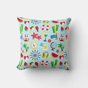 Summer Tropical Vacation Throw Pillow
