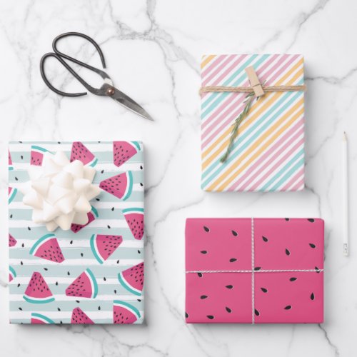 Summer Tropical Watermelon Fruit Wrapping Paper Sheets