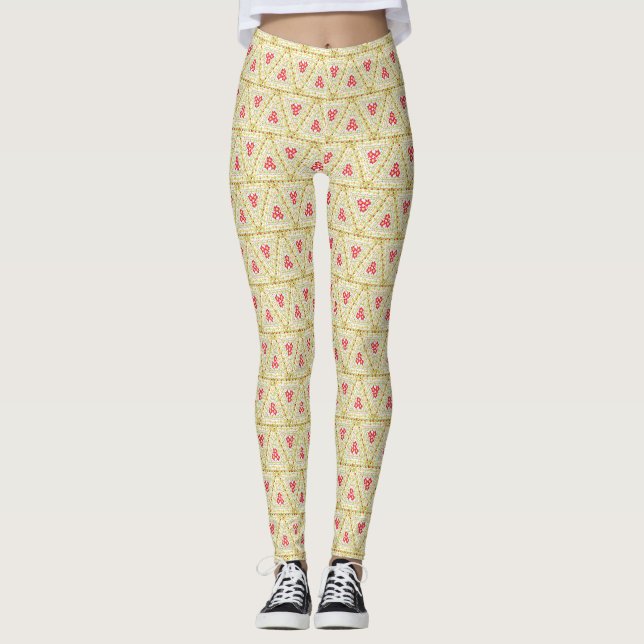 Summer Tropical Wildflowers Paradise Leggings (Front)