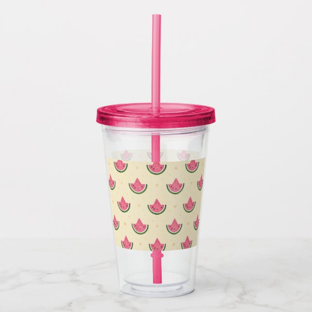 Summer Tumbler of Pink Watermelons – 16 oz (Front)