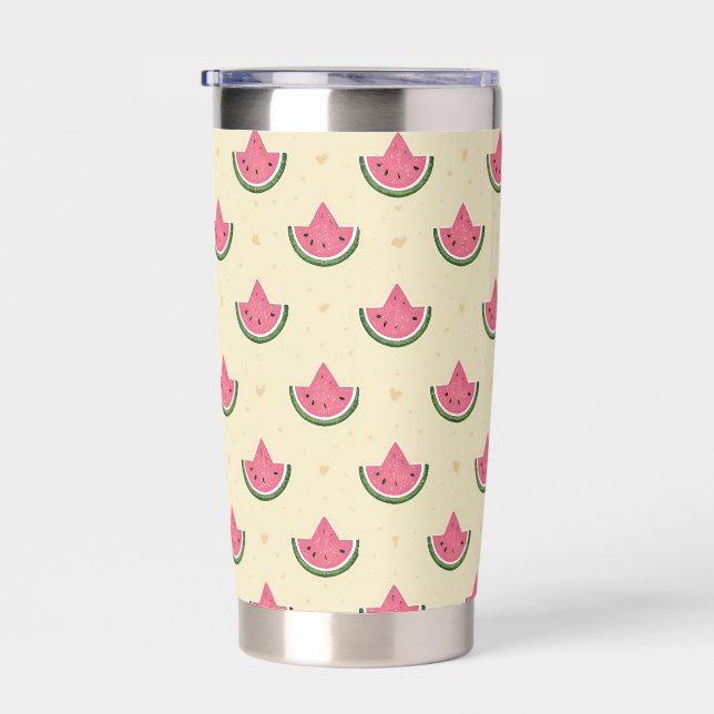 Summer Tumbler of Pink Watermelons, 20oz Insulated (Right)
