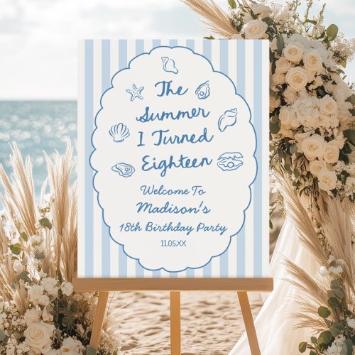 Summer Turned Eighteen Birthday Party Welcome Sign