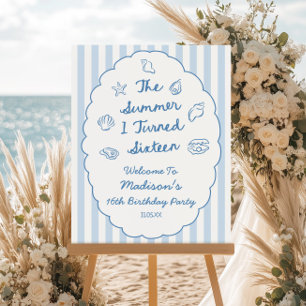 Summer Turned Sixteen Birthday Party Welcome Sign
