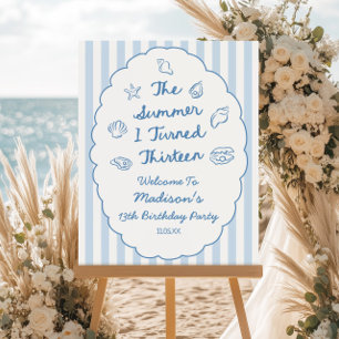 Summer Turned Thirteen Birthday Party Welcome Sign