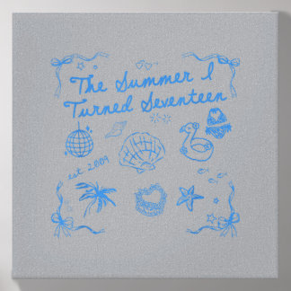 Summer Turning Sevenn Year Old Est 2009 17th Canvas Photo Tile