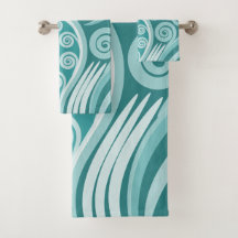 Summer Turquoise Abstract Fern Frond