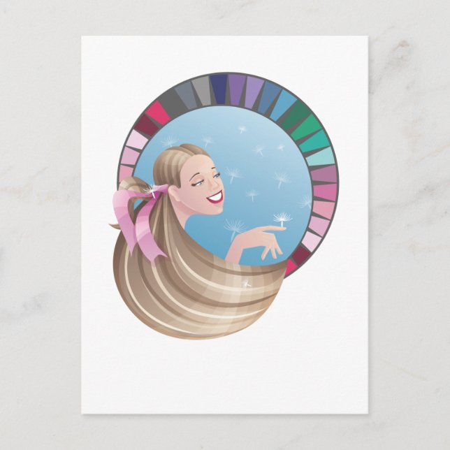 Summer type girl with palette postcard (Front)