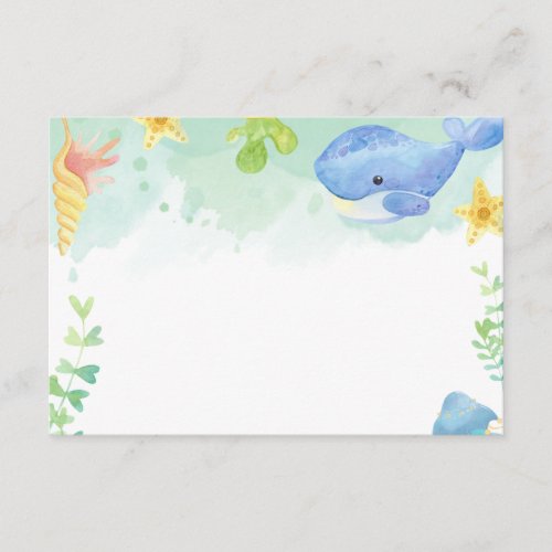 Summer Under the Sea Baby Shower Blank Enclosure Card