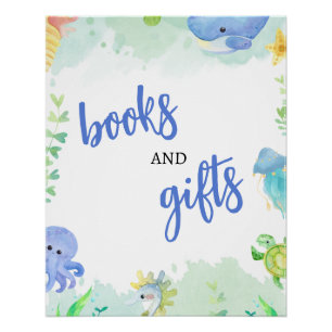 Summer Under the Sea Baby Shower Books and Gifts Poster