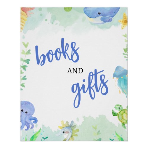 Summer Under the Sea Baby Shower Books and Gifts Poster