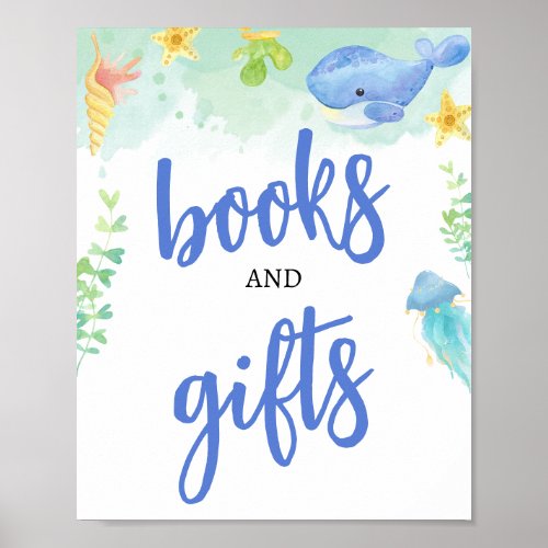 Summer Under the Sea Baby Shower Books  Gifts Poster