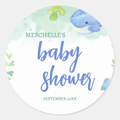 Summer Under the Sea Baby Shower Classic Round Sticker