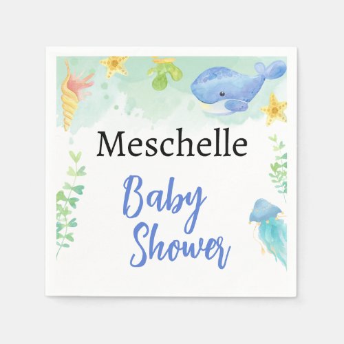 Summer Under the Sea Baby Shower Napkins