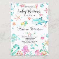 Summer Under the Sea Baby Shower Neutral Invitation