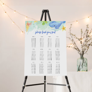 Summer Under the Sea Baby Shower Seating Chart Foam Board