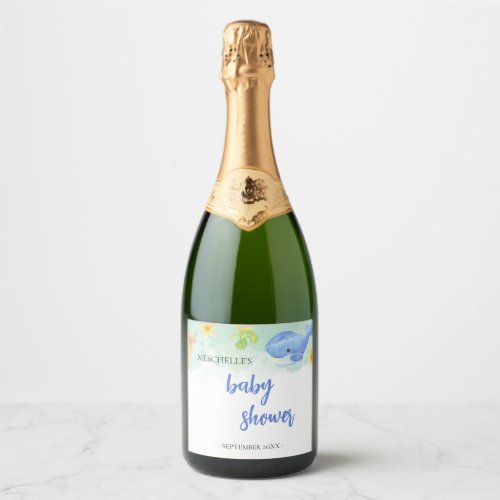 Summer Under the Sea Baby Shower Sparkling Wine Label