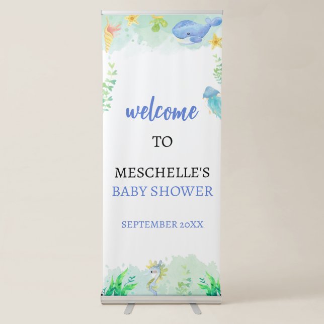Summer Under the Sea Baby Shower Welcome Sign (Front)