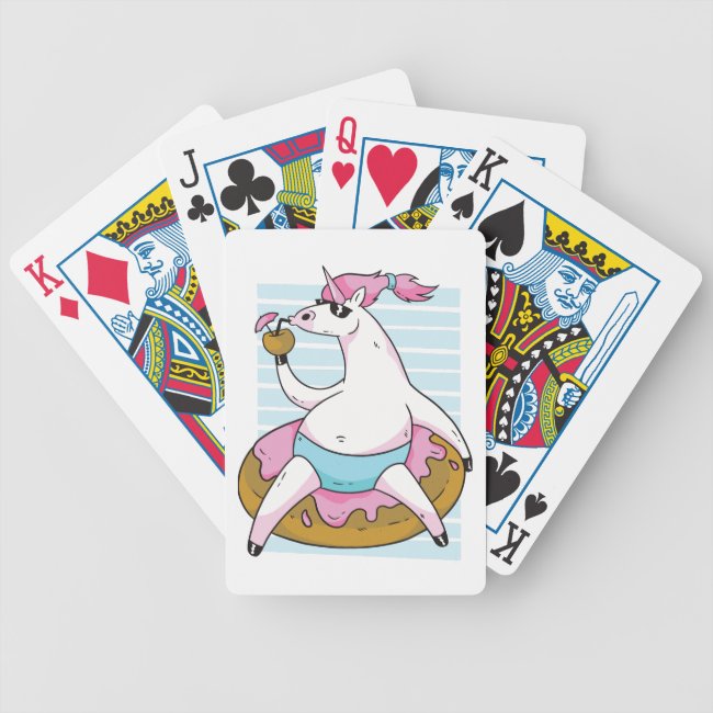 Summer Unicorn Bicycle Playing Cards