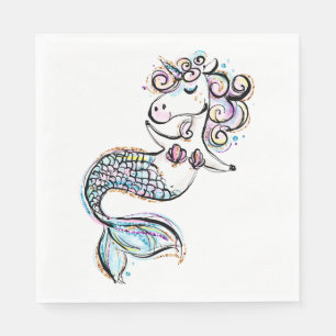 Summer Unicorn Mermaid Napkins