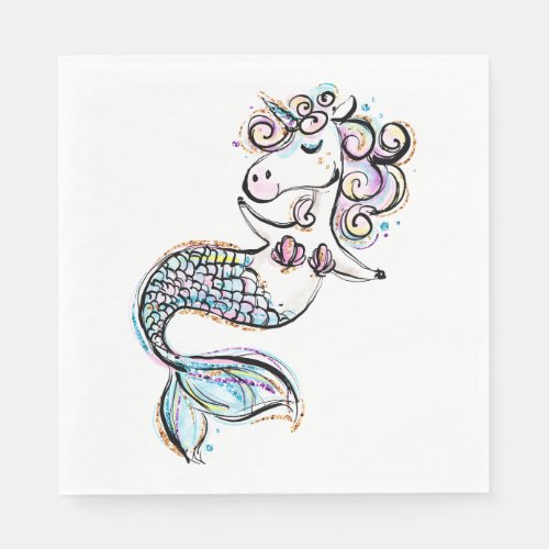 Summer Unicorn Mermaid Napkins