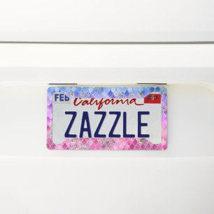 Summer Unicorn Mermaid Scales 1 License Plate Frame