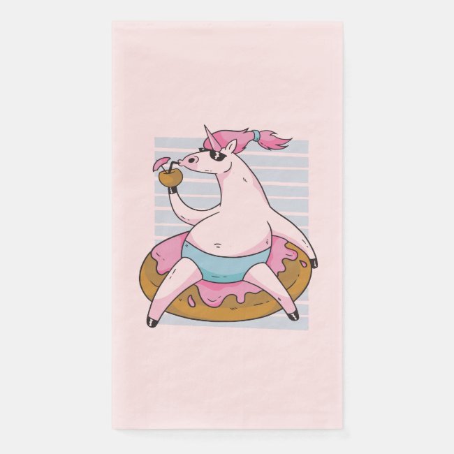 Summer Unicorn on Donut Inflatable Paper Guest Towels