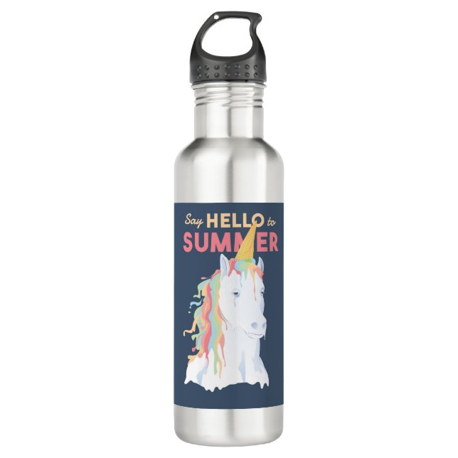 Summer Unicorn Stainless Steel Water Bottle (Front)