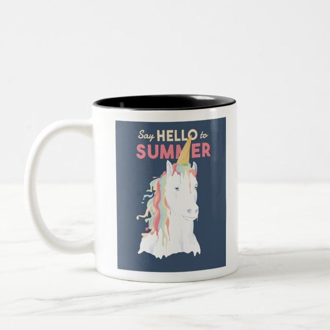 Summer Unicorn Two-Tone Coffee Mug
