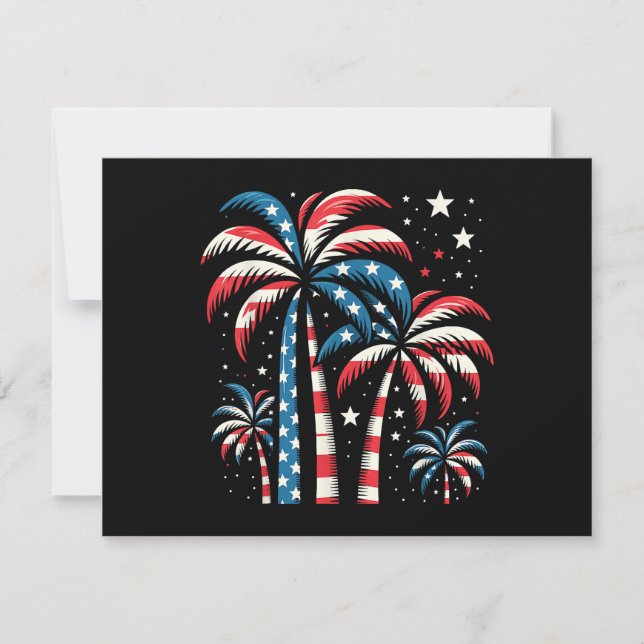 Summer USA Flag 4th of July Holiday Card (Front)