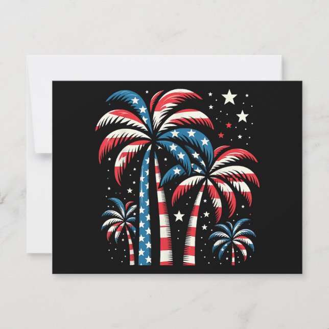 Summer USA Flag 4th of July Invitation (Front)