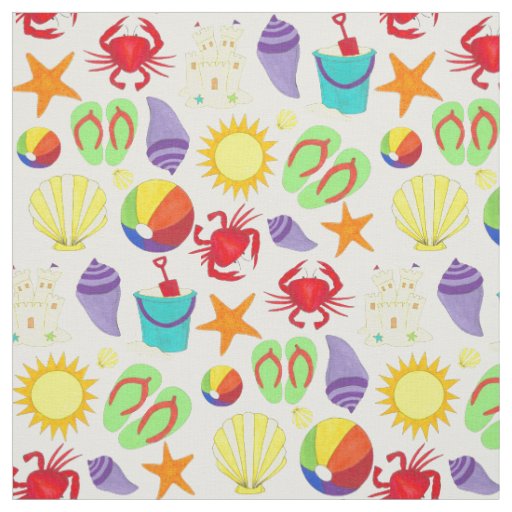 Summer Vacation Beach Ocean Sand Toys Vacation Fabric