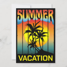 SUMMER VACATION BEACH PALM TREE SUNSET