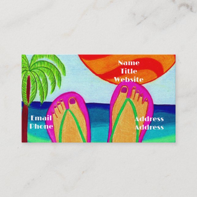 Summer Vacation Business Card (Front)