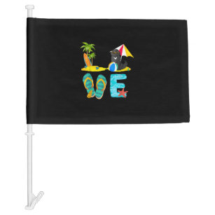 Summer vacation dog gift   newfie design car flag