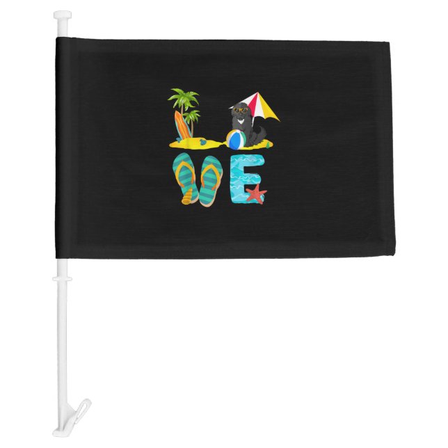 Summer vacation dog gift | newfie design car flag (Front)