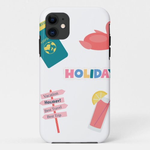 Summer Vacation Drawings iPhone Case