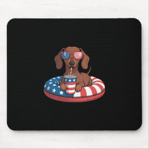 Summer Vacation Funny 4th Of July Dachshund Mouse Pad