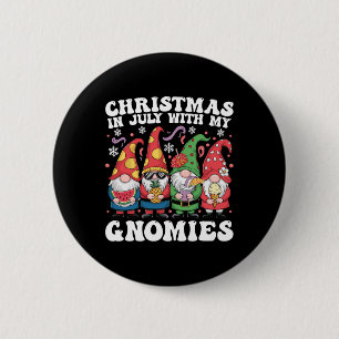 Summer Vacation Gnomes Lover Funny Christmas In Ju Button