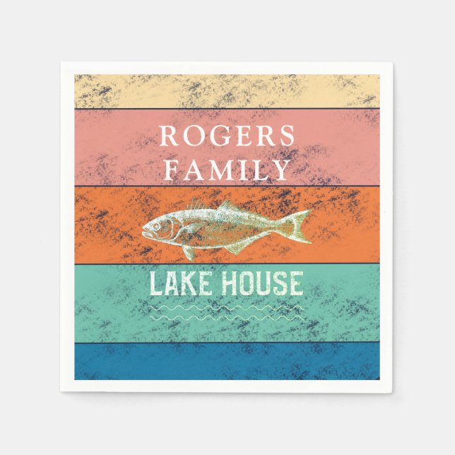 Summer Vacation Lake House Napkins (Front)