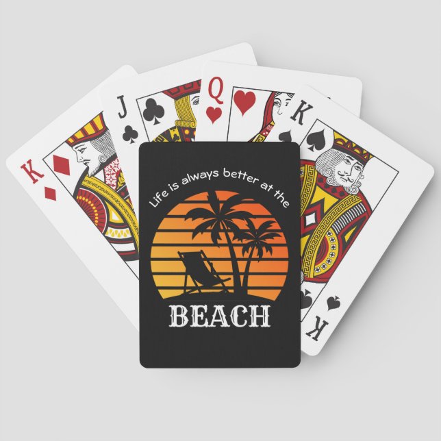 Summer Vacation Life is Always Better at the Beach Poker Cards (Back)