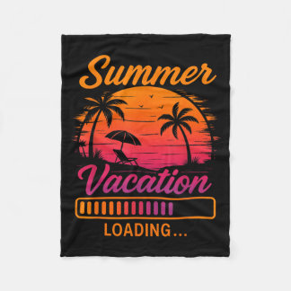 Summer Vacation Loading Teacher Last Day Of School Fleece Blanket